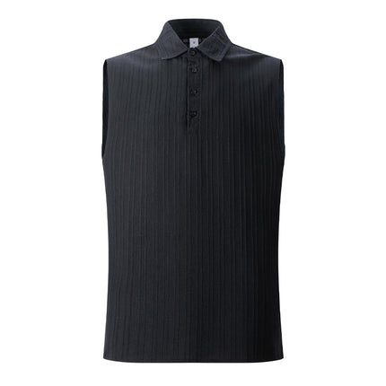 Men's Lapel Collar Solid Color Pullover Tank Top | Versatile & Stylish | High-Quality Fabric | Multiple Colors | Comfortable Fit | Easy Care | Ideal for Casual & Refined Looks