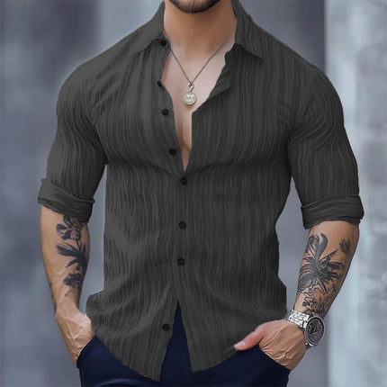Men's Long Sleeve Shirt | Casual Comfort | Soft Breathable Material | Versatile Design | Durable Easy Care Fabric | Style with Trousers or Jeans