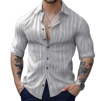 Men's Long Sleeve Shirt | Casual Comfort | Soft Breathable Material | Versatile Design | Durable Easy Care Fabric | Style with Trousers or Jeans