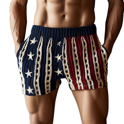 Men's Western Retro Shorts | Star Embroidered Casual Sports Wear | Breathable Woven Fabric | Fashion-Forward Style | Versatile Everyday Wear | Comfortable Active Fit