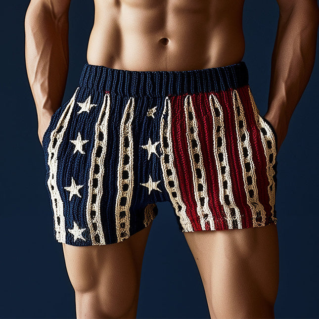 Men's Western Retro Shorts | Star Embroidered Casual Sports Wear | Breathable Woven Fabric | Fashion-Forward Style | Versatile Everyday Wear | Comfortable Active Fit