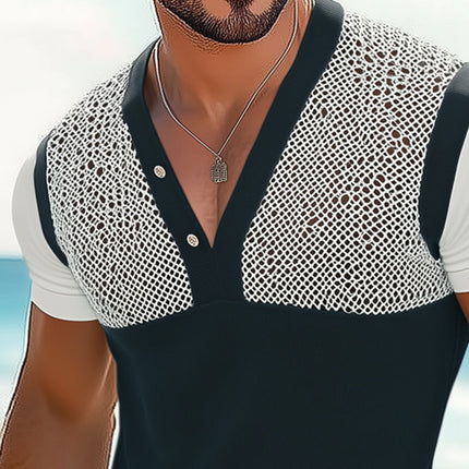 Men's V-Neck T-Shirt | Summer Short Sleeve | Comfortable Knitted Cotton | Casual Stylish Fit | Breathable Fabric | Sizes S-3XL | Versatile Men's Top