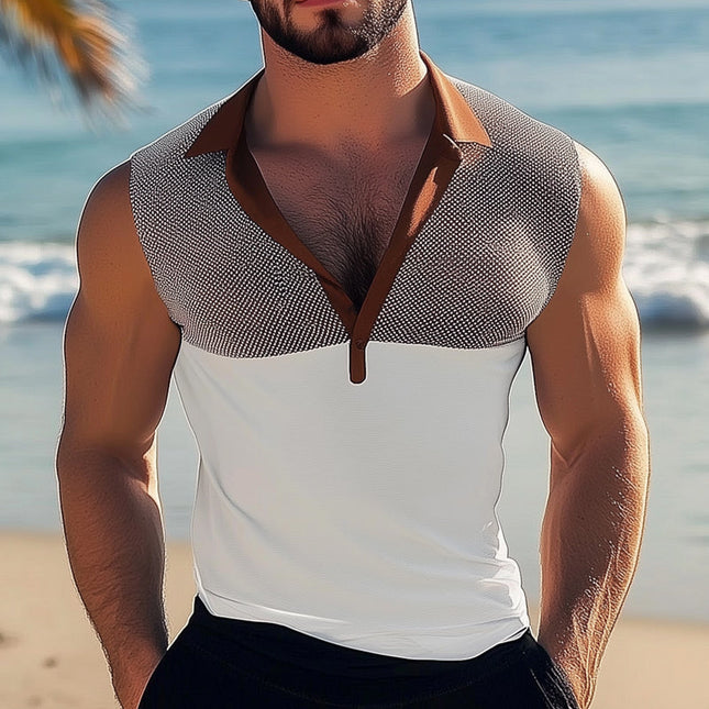Men's Deep V Neck Tank Top | Summer Sleeveless | Lightweight & Breathable Fabric | Casual Beachwear