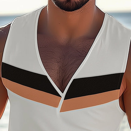 Men's Deep V Neck Tank Top | Summer Cool Casual | Lightweight & Breathable Fabric | Stylish & Trendy Design | Comfortable & Durable | Perfect for Beach or Casual Wear