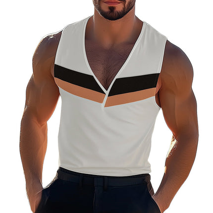 Men's Deep V Neck Tank Top | Summer Cool Casual | Lightweight & Breathable Fabric | Stylish & Trendy Design | Comfortable & Durable | Perfect for Beach or Casual Wear