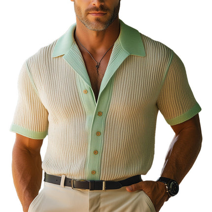 Men's Slim Fit Short Sleeve Shirt | Spring Fashion | Woven Casual Top | Elegant Design | Premium Fabric | Versatile Style | Comfortable Fit | Easy Care