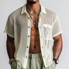 Men's Spring Fashion Shirt | Woven Hollow Design | Short Sleeve | Breathable Casual Top | Stylish & Comfortable | Perfect for Chinos or Denim | Quality Fabric | Relaxed Fit | Ideal for Warm Weather