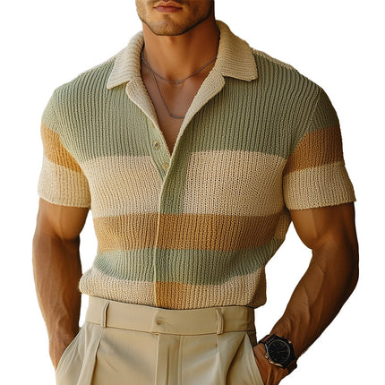 Men's Slim Fit Short Sleeve Shirt | Spring Fashion | Casual Woven Button-Down | Breathable Fabric | Versatile Style | Modern Design | Men's Apparel