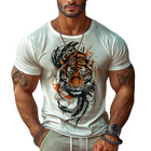 Men's T-Shirt | Tiger Print | Round Neck | Short Sleeve | Casual Style | Soft Breathable Fabric | Versatile Fit | Durable Print | Bold Design | Urban Fashion | Comfortable and Stylish