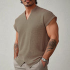 Men's Solid Color Textured T-Shirt | Summer Short-Sleeved | Casual Comfort | Breathable Fabric | Relaxed Fit | High-Quality Durable Material | Perfect for Outdoor Activities & Layering