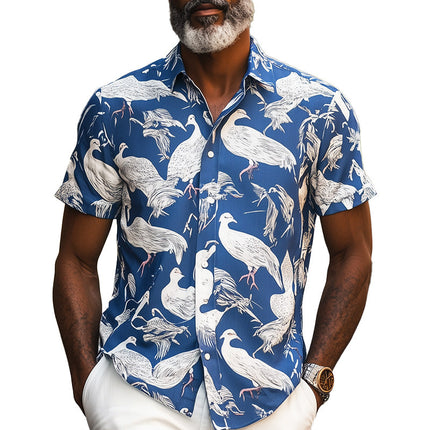 Men's Casual T-Shirt | Spring Fashion | Pigeon Print | Short Sleeve | Sporty & Comfortable | Relaxed Fit | Breathable Fabric | Durable & Vibrant | Athletic & Leisure Wear | Unique Design
