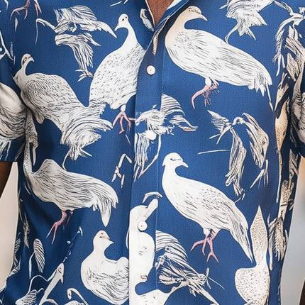 Men's Casual T-Shirt | Spring Fashion | Pigeon Print | Short Sleeve | Sporty & Comfortable | Relaxed Fit | Breathable Fabric | Durable & Vibrant | Athletic & Leisure Wear | Unique Design