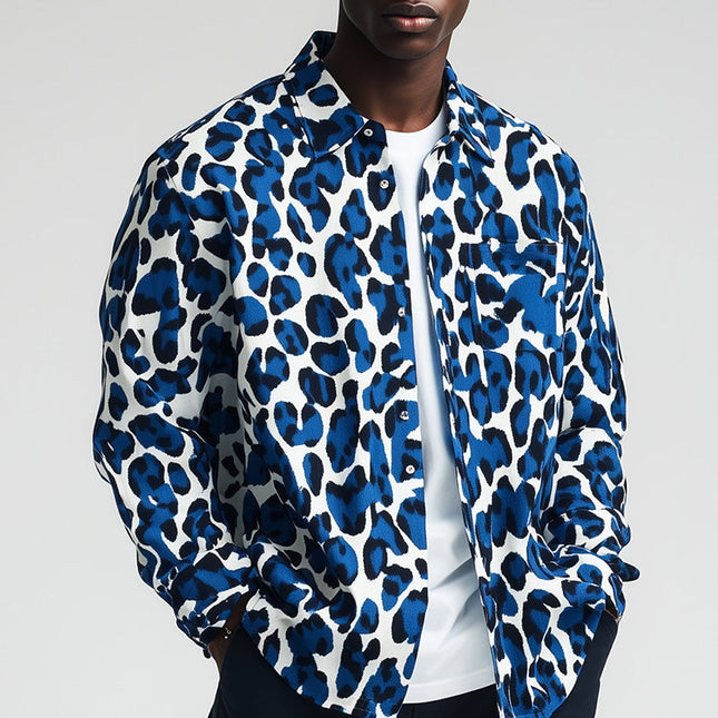 Men's Retro Leopard Print Jacket | Lightweight Sporty Outerwear | Spring Casual | Bold Statement Piece | Vintage Inspired Fashion | Trendy Design | Breathable Comfort | Durable Construction | Versatile Style