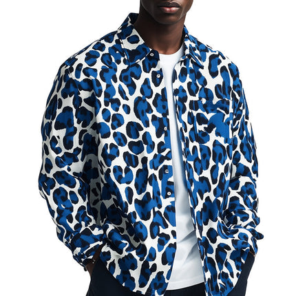 Men's Retro Leopard Print Jacket | Lightweight Sporty Outerwear | Spring Casual | Bold Statement Piece | Vintage Inspired Fashion | Trendy Design | Breathable Comfort | Durable Construction | Versatile Style