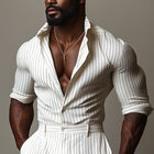 Men's Long Sleeve Striped Casual Sports Shirt | Spring Fashion | Versatile Design | Comfortable & Durable | Stylish Everyday Wear