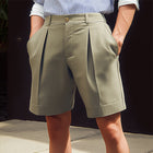 Men's Summer Pleated Suit Shorts | Classic Design | Lightweight Breathable Fabric | Tailored Fit | Casual Sophistication | Versatile for Any Occasion | Comfortable Warm Weather Style | Sizes S-3XL
