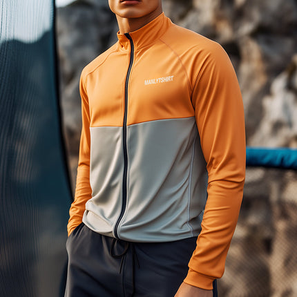 Men's Outdoor Jacket | Quick-Drying | Sun Protection | Stand Collar Zipper | Lightweight | Breathable | Long Sleeve | Elastic Cuffs | Moisture-Wicking | UV Blocking | Sizes S-3XL | Hiking Hiking