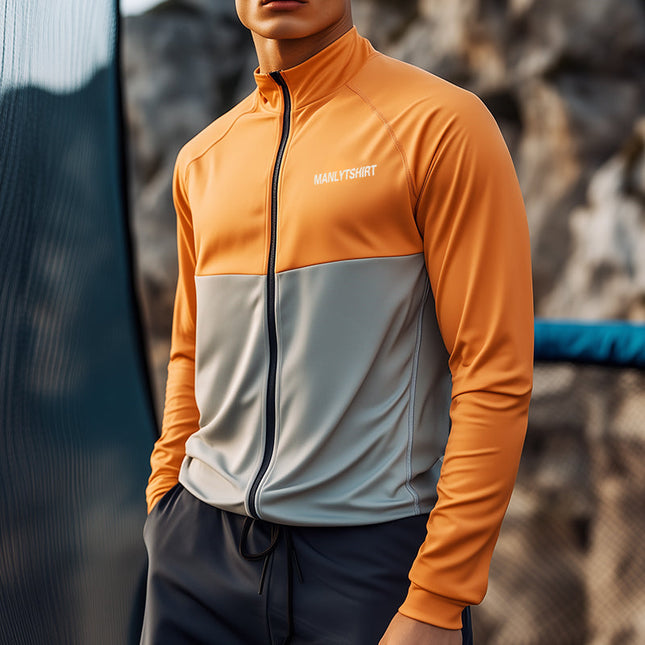 Men's Outdoor Jacket | Quick-Drying | Sun Protection | Stand Collar Zipper | Lightweight | Breathable | Long Sleeve | Elastic Cuffs | Moisture-Wicking | UV Blocking | Sizes S-3XL | Hiking Hiking