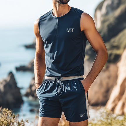 Men's Quick-Drying Activewear Set | Tank Top & Shorts | Sleeveless | Crew Neck | Elastic Waist | Moisture-Wicking Fabric | Versatile Sportswear for Gym & Outdoor Activities | Available Sizes S to 3XL