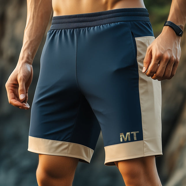 Men's Quick-Dry Sports Shorts | Colorblock Design | Adjustable Drawstring Waist | Breathable Fabric | Versatile for Gym & Casual Outings | Mid-Thigh Length | Sizes S to 3XL | Moisture-Wicking Comfort