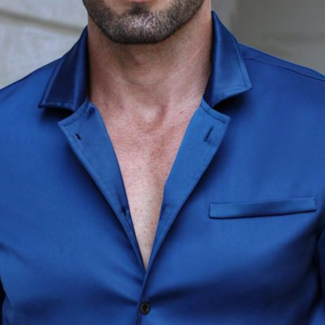 Men's Vintage Satin Shirt | Lapel Collar | Slim Fit | Long Sleeve | Solid Color | Sophisticated Style | Versatile for Casual & Formal | High-Quality Satin Fabric | Comfortable All-Day Wear | Timeless Design