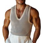Men's Houndstooth Jacquard V-Neck Slim Fit Tank Top | Fashionable Knitted Top | Comfortable Casual Wear | Ideal for Layering | Stylish Modern Design | Soft Breathable Fabric | Elegant Pattern
