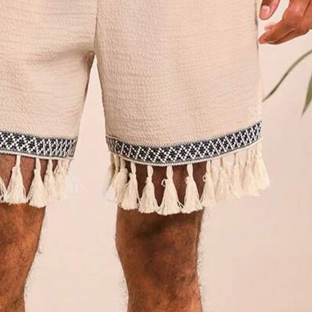 Men's Casual Shorts | Cotton Linen Blend | Elastic Waistband | Breathable & Durable | Adjustable Comfort | Side and Back Pockets | Lightweight Summer Wear | Various Colors | Versatile Styling