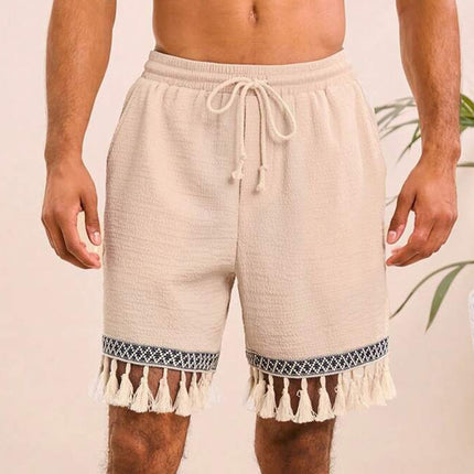 Men's Casual Shorts | Cotton Linen Blend | Elastic Waistband | Breathable & Durable | Adjustable Comfort | Side and Back Pockets | Lightweight Summer Wear | Various Colors | Versatile Styling