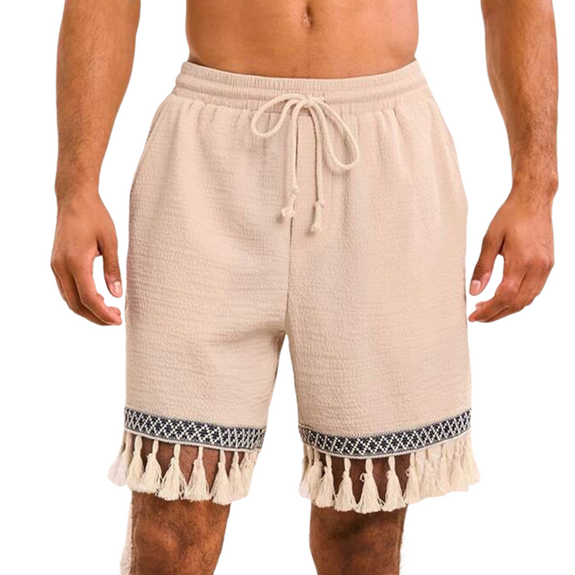 Men's Casual Shorts | Cotton Linen Blend | Elastic Waistband | Breathable & Durable | Adjustable Comfort | Side and Back Pockets | Lightweight Summer Wear | Various Colors | Versatile Styling