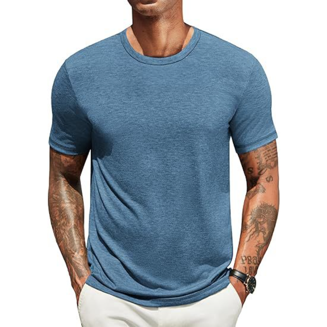 Men's Slim Fit T-Shirt | Premium Cotton | Breathable | Round Neck | Short Sleeve | Casual Style | Comfortable Fabric | Versatile Wardrobe Essential | Easy Care | Multiple Sizes & Colors