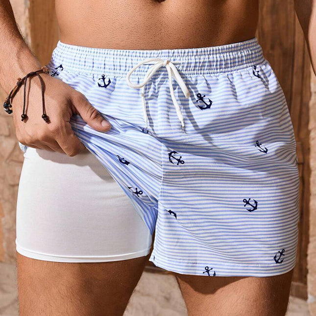 Men's Printed Beach Shorts | Summer Swimwear | Quick-Dry Fabric | Elastic Waistband | Vibrant Patterns | breathable material | Lightweight Casual Wear | Ideal for Pool or Shore | With Pockets