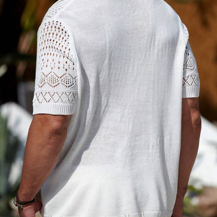 Men's Short Sleeve Knitted Shirt | Solid Color | Casual & Versatile | Premium Fabric | Comfortable Fit | Stylish Design | Perfect for Warm Weather | Ideal for Layering | Modern Wardrobe Essential