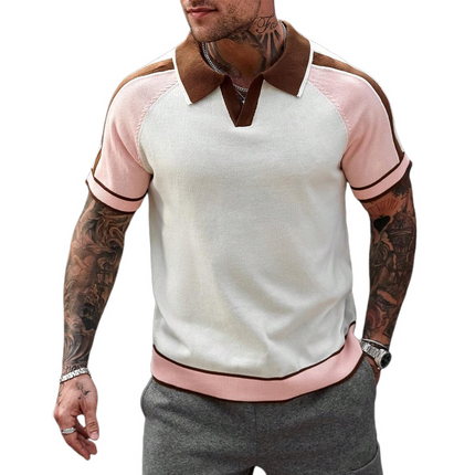 Men's POLO Shirt | Contrast Color | Short Sleeve | Casual Style | Cotton-Polyester Blend | Modern Design | Versatile Wardrobe Staple | Comfortable Fit | Elegant Collar | Ideal for Casual and Office Wear