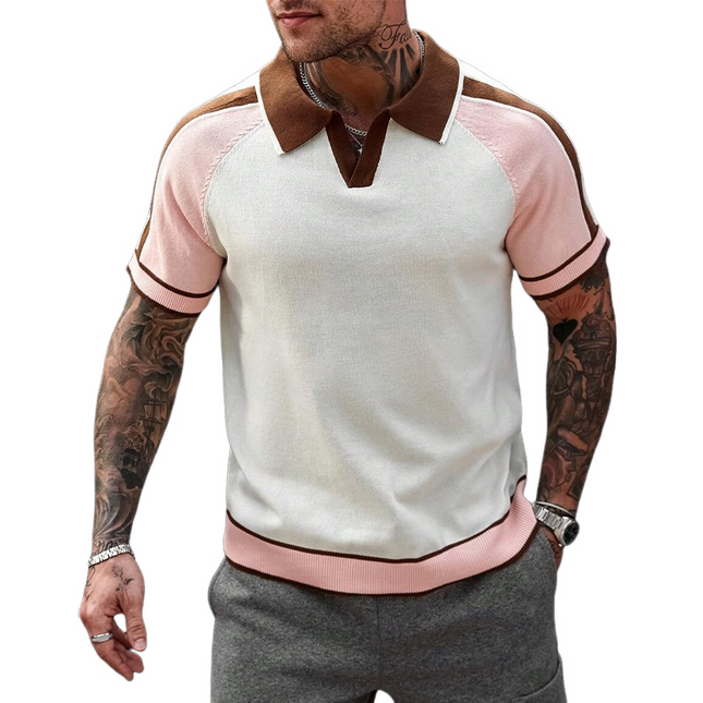 Men's POLO Shirt | Contrast Color | Short Sleeve | Casual Style | Cotton-Polyester Blend | Modern Design | Versatile Wardrobe Staple | Comfortable Fit | Elegant Collar | Ideal for Casual and Office Wear