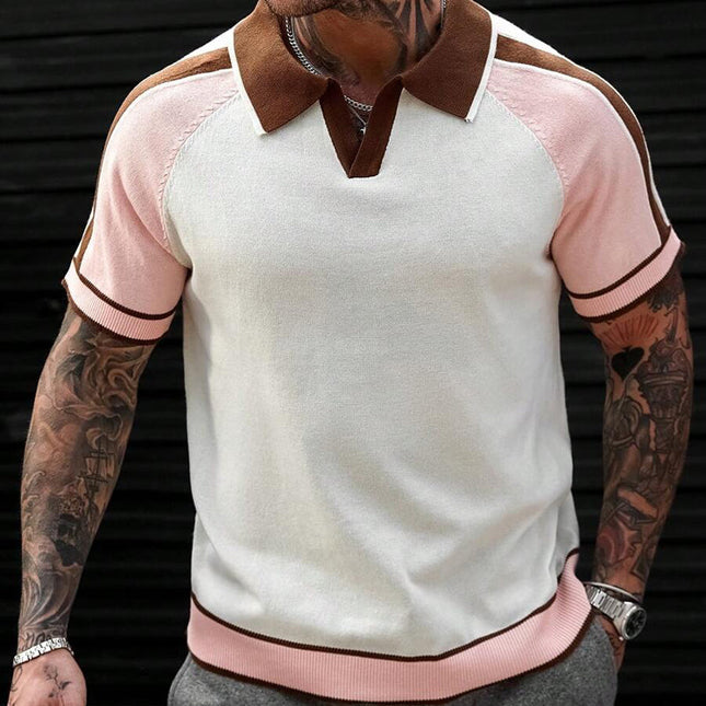 Men's POLO Shirt | Contrast Color | Short Sleeve | Casual Style | Cotton-Polyester Blend | Modern Design | Versatile Wardrobe Staple | Comfortable Fit | Elegant Collar | Ideal for Casual and Office Wear