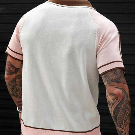 Men's POLO Shirt | Contrast Color | Short Sleeve | Casual Style | Cotton-Polyester Blend | Modern Design | Versatile Wardrobe Staple | Comfortable Fit | Elegant Collar | Ideal for Casual and Office Wear