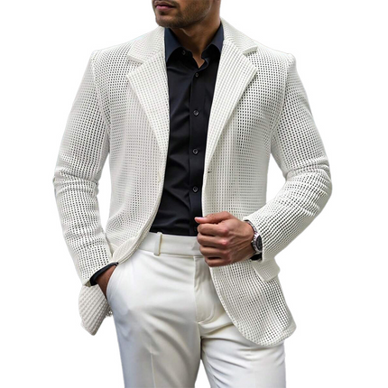Men's Blazer | Textured Solid Color | Casual & Semi-Formal | Slim Fit | Modern Tailored Cut | Notched Lapel | High-Quality Fabric | Versatile Design | Comfortable & Durable | Sophisticated Style