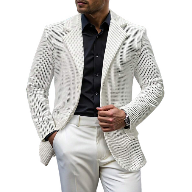 Men's Blazer | Textured Solid Color | Casual & Semi-Formal | Slim Fit | Modern Tailored Cut | Notched Lapel | High-Quality Fabric | Versatile Design | Comfortable & Durable | Sophisticated Style