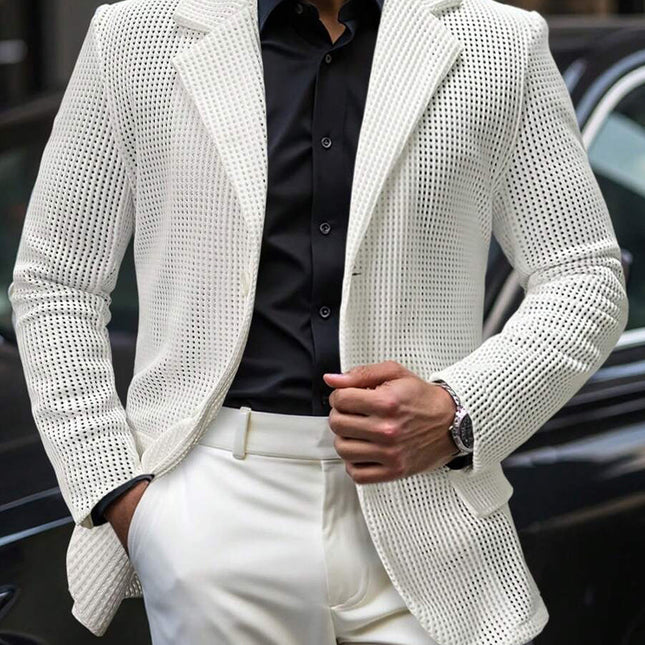 Men's Blazer | Textured Solid Color | Casual & Semi-Formal | Slim Fit | Modern Tailored Cut | Notched Lapel | High-Quality Fabric | Versatile Design | Comfortable & Durable | Sophisticated Style