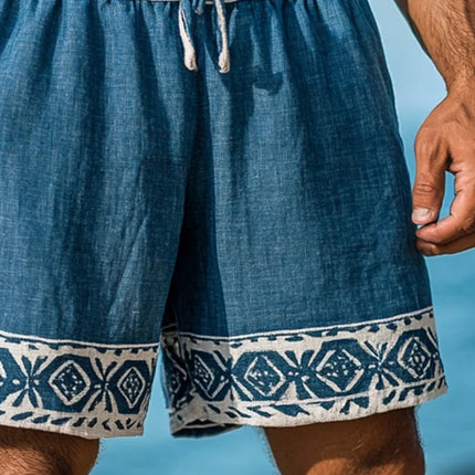 Men's Resort Printed Shorts | Casual Summer Style | Vibrant Patterns | Lightweight Breathable Fabric | Elastic Waistband with Drawstring | Side and Back Pockets | Stylish Comfortable Fit | Perfect for Beach & Pool