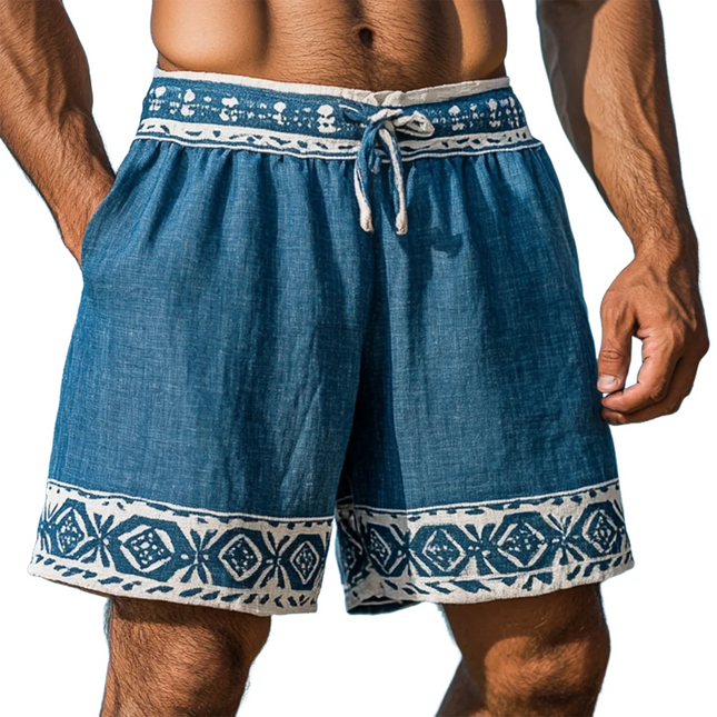 Men's Resort Printed Shorts | Casual Summer Style | Vibrant Patterns | Lightweight Breathable Fabric | Elastic Waistband with Drawstring | Side and Back Pockets | Stylish Comfortable Fit | Perfect for Beach & Pool