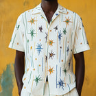Men's Embroidery Short Sleeve Shirt | Spring Fashion | Breathable Fabric | Comfortable Fit | Durable Construction | Trendsetting Design | Ideal for Warm Weather | Casual & Semi-Formal Wear