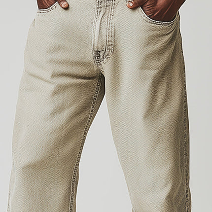 Men's Retro Denim Casual Pants | Spring Solid Color | Classic Relaxed Fit | Durable Fabric | Versatile Wardrobe Essential