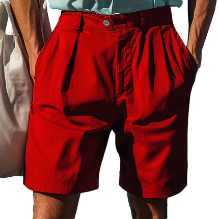 Men's Retro Solid Color Sports Shorts | Spring Fashion | Casual Comfort | Durable Breathable Fabric | Versatile Style for Casual Outings & Workouts