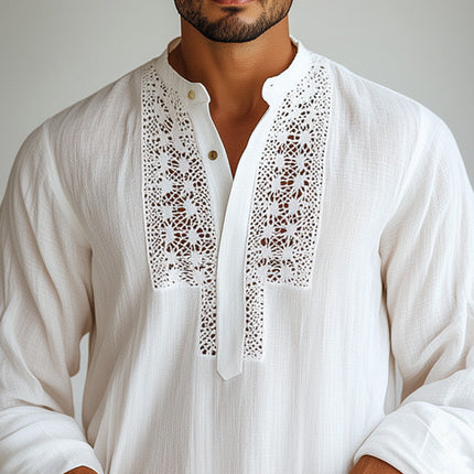 Men's Long Sleeve Shirt | Spring Fashion | Hollow Design | Casual Sportswear | Breathable Fabric | Versatile Style | Durable Construction | Comfortable & Modern | Ideal for Casual and Sports Outings