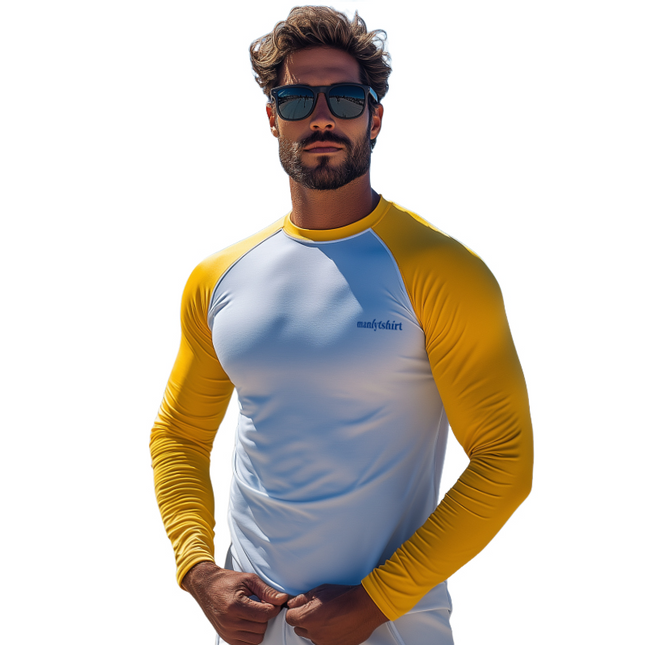 Men's Sports T-Shirt | Long Sleeve | Color Matching | Sun Protection UPF | Moisture-Wicking | Breathable Fabric | Round Neck | Activewear | Casual & Outdoor Top