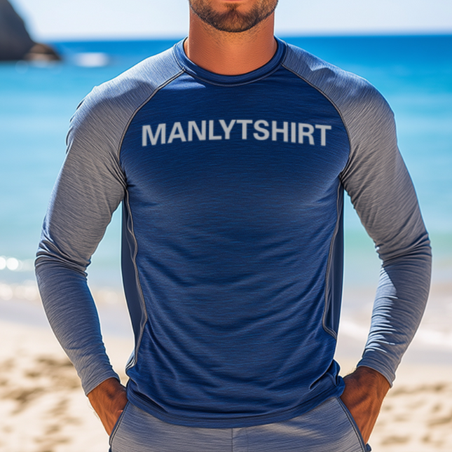 Men's Sun Protection Round Neck Long Sleeve Sports T-Shirt | Color Matching | Moisture-Wicking | Breathable Fabric | UPF Protection | Activewear Top | Versatile Design | Comfortable Fit | Sizes S to 3XL