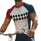 Men's T-Shirt | Retro Sports Style | Diamond Print | Colorblock Design | Round Neck | Short Sleeve | Breathable Fabric | Comfortable Fit | Casual & Active Wear