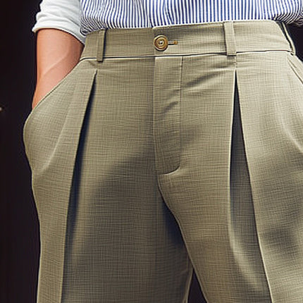 Men's Summer Pleated Suit Shorts | Classic Design | Lightweight Breathable Fabric | Tailored Fit | Casual Sophistication | Versatile for Any Occasion | Comfortable Warm Weather Style | Sizes S-3XL
