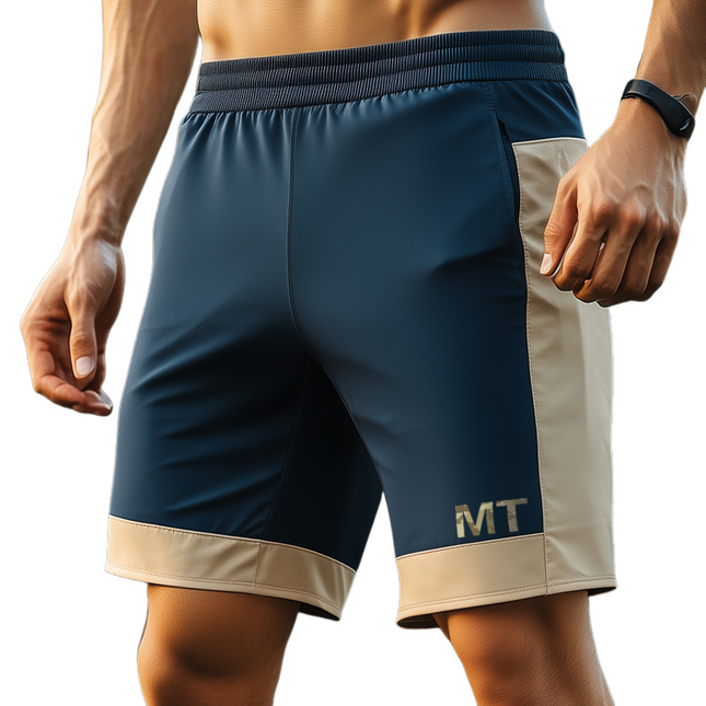 Men's Quick-Dry Sports Shorts | Colorblock Design | Adjustable Drawstring Waist | Breathable Fabric | Versatile for Gym & Casual Outings | Mid-Thigh Length | Sizes S to 3XL | Moisture-Wicking Comfort